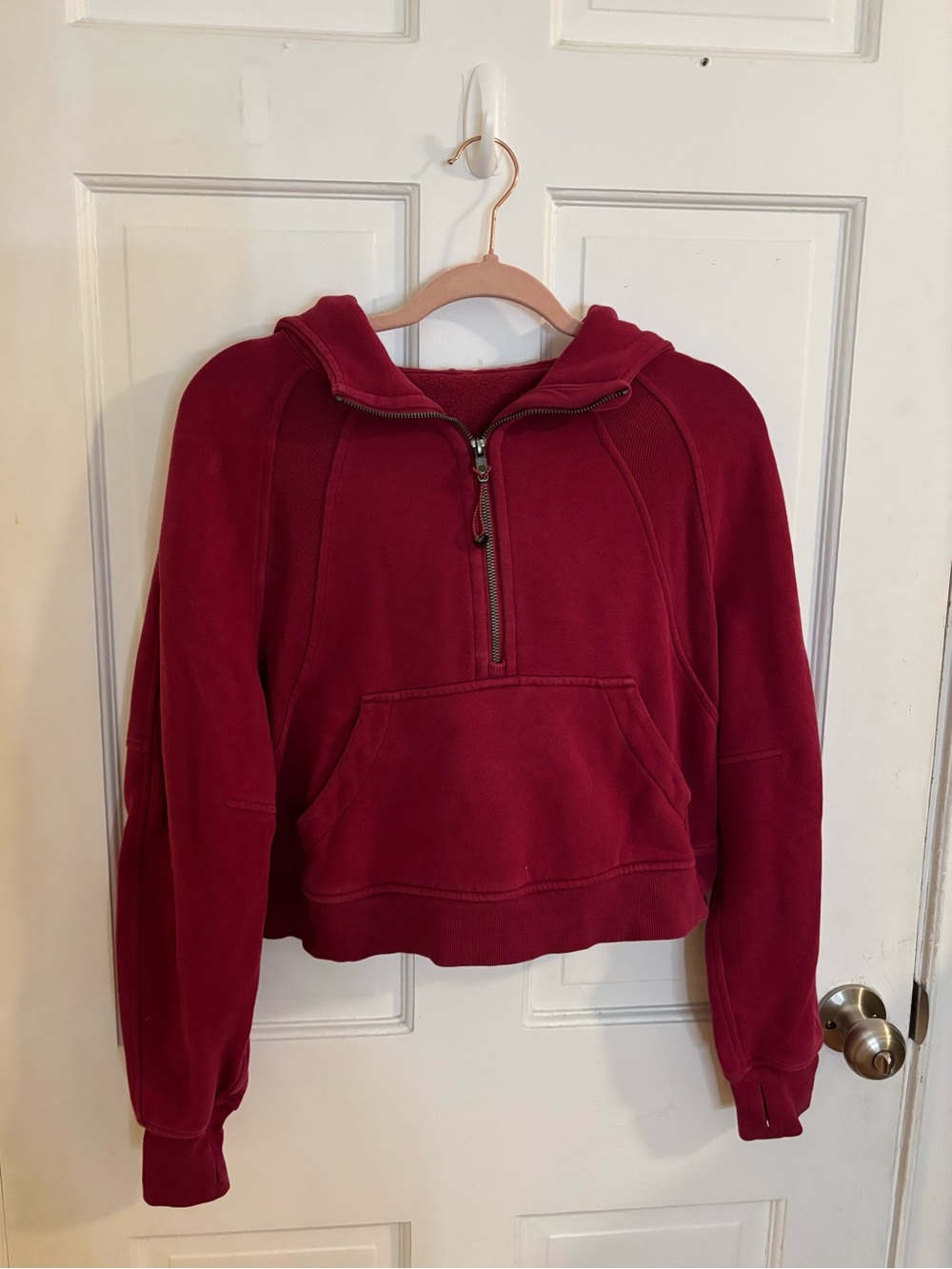 Lululemon Women's Zip-Front Hooded Sweatshirt - Burgundy Size XS/S